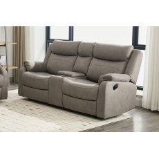 Ellena Soft Grey 2 Seater Recliner Sofa with Storage