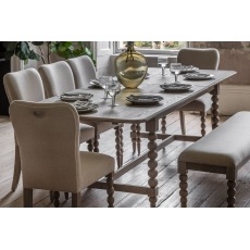 Gallery Direct Artisan Limewash Oak Extending Dining Table with Bobbin Detail