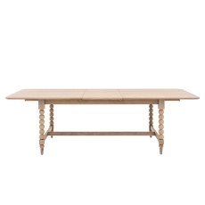 Gallery Direct Artisan Limewash Oak Extending Dining Table with Bobbin Detail