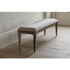 Gallery Direct Artisan Limewash Oak Dining Table Bench with Bobbin Detail