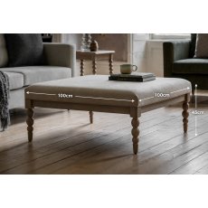 Gallery Direct Artisan Limewash Oak Coffee Table with Fabric Top and Bobbin Detail Gallery Direct Artisan Limewash Oak Coffee Table with Fabric Top and Bobbin Detail