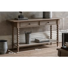 Gallery Direct Artisan Limewash Oak Console Table with Bobbin Detail Gallery Direct Artisan Limewash Oak Console Table with Bobbin Detail