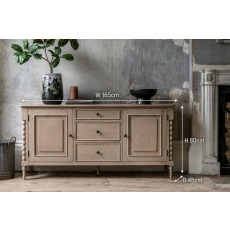 Gallery Direct Artisan Limewash Oak Large Sideboard with Bobbin Detail