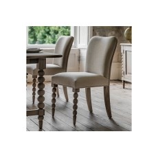 Gallery Direct Artisan Limewash Oak Linen Dining Chair with Bobbin Detail (Pair)