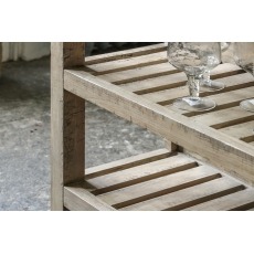 Gallery Direct Vancouver Rustic Pine Large Kitchen Island with Marble Top