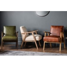 Gallery Direct Neyland Heritage Green Leather Armchair