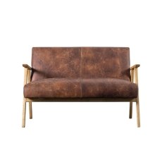 Gallery Direct Neyland Vintage Brown Leather 2 Seater Sofa