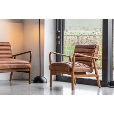 Gallery Direct Datsun Vintage Brown Leather Armchair