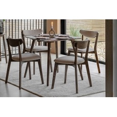 Gallery Direct Hatfield Smoked Oak 77cm Square Dining Table Set & x2 Chairs