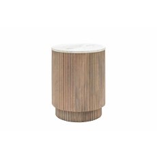 Gallery Direct Marmo Mango Wood Side Table with Marble Top