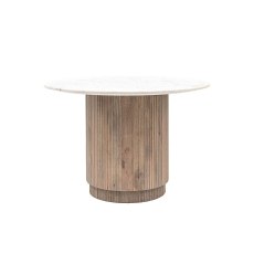 Gallery Direct Marmo Mango Wood Round Dining Table with Marble Top