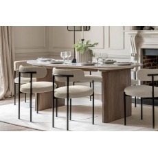 Gallery Direct Marmo Mango Wood Large Dining Table with Marble Top