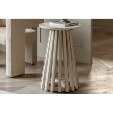 Gallery Direct Soho Mango Wood Side Table with Marble Top