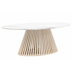 Gallery Direct Soho Mango Wood Oval Dining Table with Marble Top Gallery Direct Soho Mango Wood Oval Dining Table with Marble Top