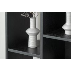 Gallery Direct Barbican Walnut & Black Wood Open Bookcase Display Unit