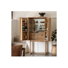 Gallery Direct Craft Natural Oak Cocktail Cabinet