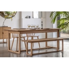 Gallery Direct Craft Natural Oak Extending Dining Table Set & 6 Chairs