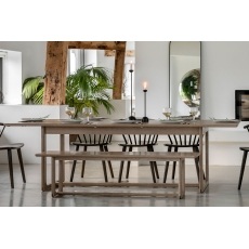 Gallery Direct Craft Smoked Oak Extending Dining Table Set & 6 Chairs