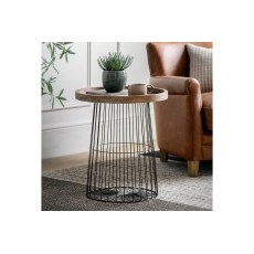 Gallery Direct Menzies Wood & Caged Metal Side Table
