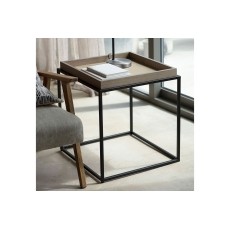 Gallery Direct Forden Wood & Metal Tray Side Table in Grey