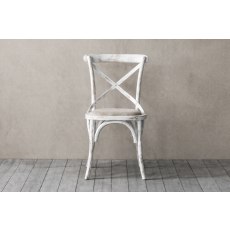 Gallery Direct Set of 2 Cafe White Oak Dining Chairs with Linen Seat