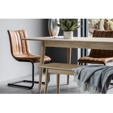 Gallery Direct Set of 2 Edington Dining Chairs in Brown Leather