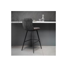 Gallery Direct Set of 2 Palmer Bar Stools in Grey Leather
