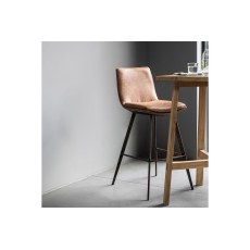 Gallery Direct Set of 2 Palmer Bar Stools in Brown Leather