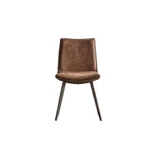 Gallery Direct Set of 2 Hinks Dining Chairs in Brown Leather