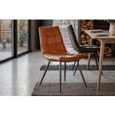 Gallery Direct Set of 2 Darwin Dining Chairs in Brown Leather