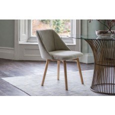 Gallery Direct Set of 2 Elliot Fabric Dining Chairs in Natural Linen