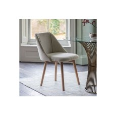 Gallery Direct Set of 2 Elliot Fabric Dining Chairs in Natural Linen