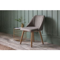 Gallery Direct Set of 2 Elliot Fabric Dining Chairs in Slate Grey Linen