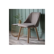 Gallery Direct Set of 2 Elliot Fabric Dining Chairs in Slate Grey Linen