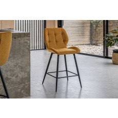 Gallery Direct Set of 2 Manford Fabric Bar Stools in Saffron