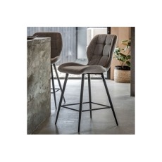 Gallery Direct Set of 2 Manford Fabric Bar Stools in Light Grey