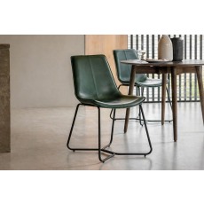 Gallery Direct Set of 2 Hawking Dining Chairs in Green PU Leather
