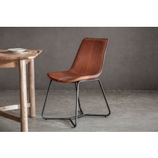 Gallery Direct Set of 2 Hawking Dining Chairs in Brown PU Leather