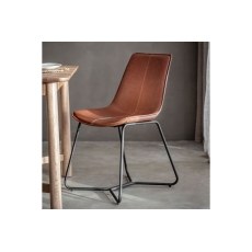 Gallery Direct Set of 2 Hawking Dining Chairs in Brown PU Leather