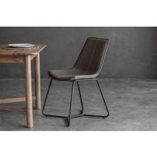 Gallery Direct Set of 2 Hawking Dining Chairs in Ember PU Leather
