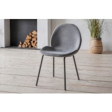 Gallery Direct Set of 2 Flanagan Dining Chairs in Light Grey Velvet