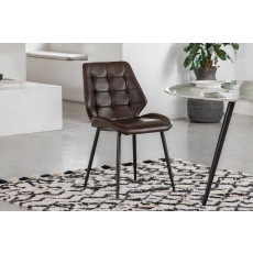 Gallery Direct Set of 2 Manford Leather Dining Chairs in Brown