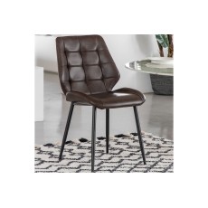Gallery Direct Set of 2 Manford Leather Dining Chairs in Brown