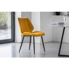 Gallery Direct Set of 2 Manford Fabric Dining Chairs in Saffron