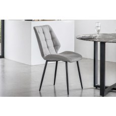 Gallery Direct Set of 2 Manford Fabric Dining Chairs in Light Grey