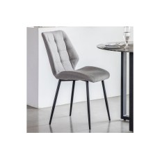 Gallery Direct Set of 2 Manford Fabric Dining Chairs in Light Grey