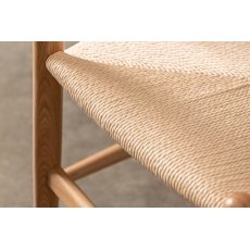 Gallery Direct Set of 2 Whitney Natural Elm Wishbone Back Bar Stools with Woven Seat