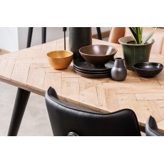 Franklin Reclaimed Wood 160-200cm Extending Dining Table Set & 4 Jack Black Dining Chairs