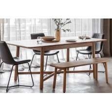 Gallery Direct Kingham Oak Extending Dining Table Set & 6 Hawking Chairs