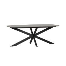 Sadie Industrial 160cm Dining Table in Smoke Finish